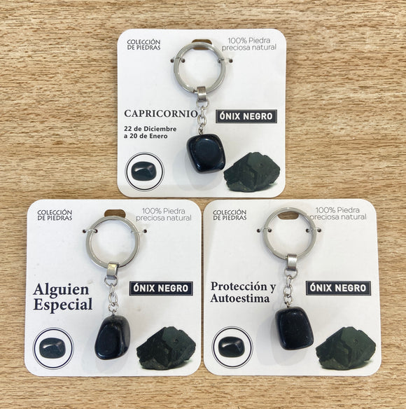 Llavero Piedra Ónix Negro