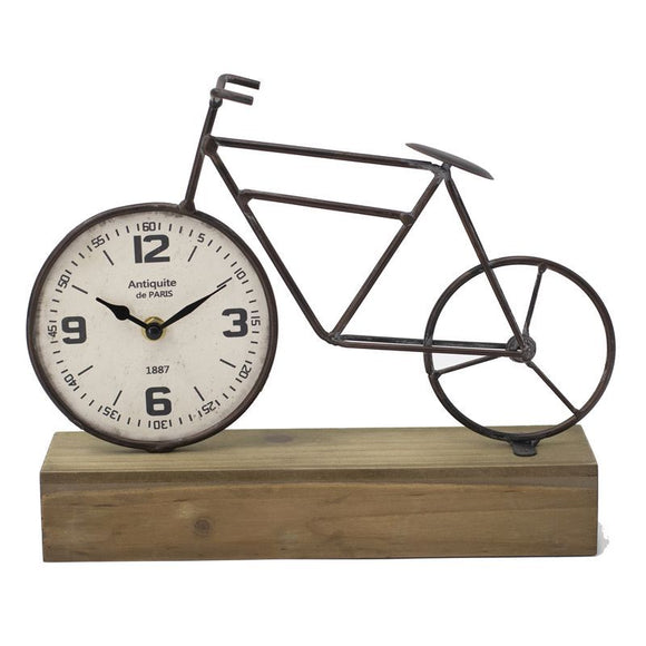 Reloj forma bici peana